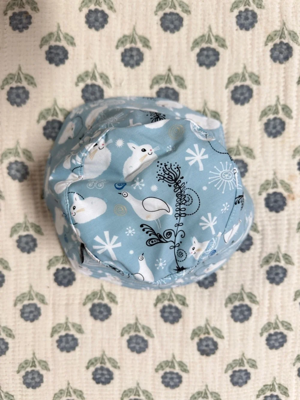 Reversible Blue Bunny Toddler Bucket Hat